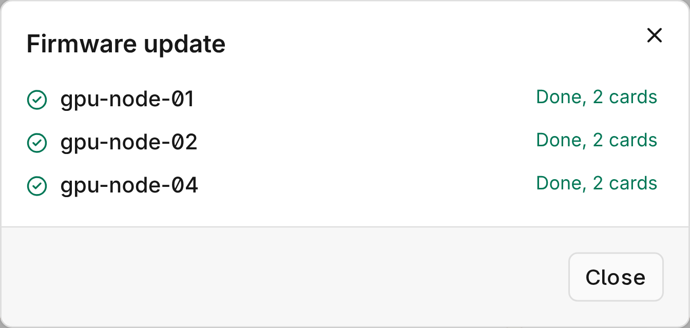 Finished multi-node firmware update