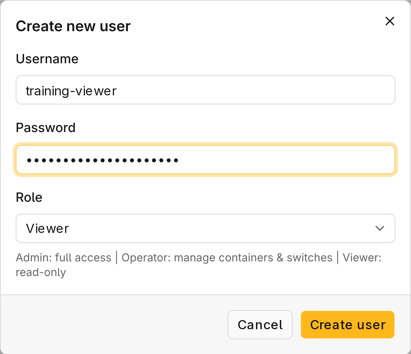 user create