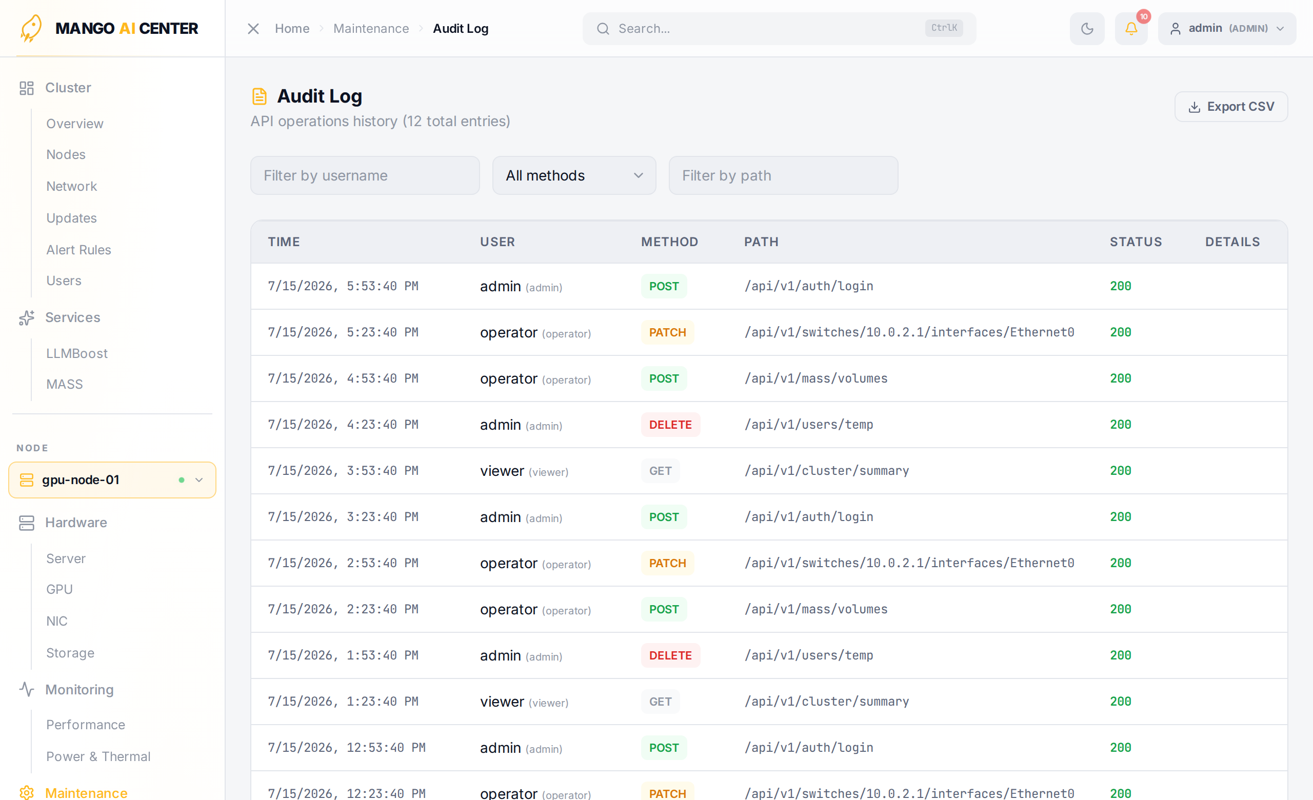 Audit Log
