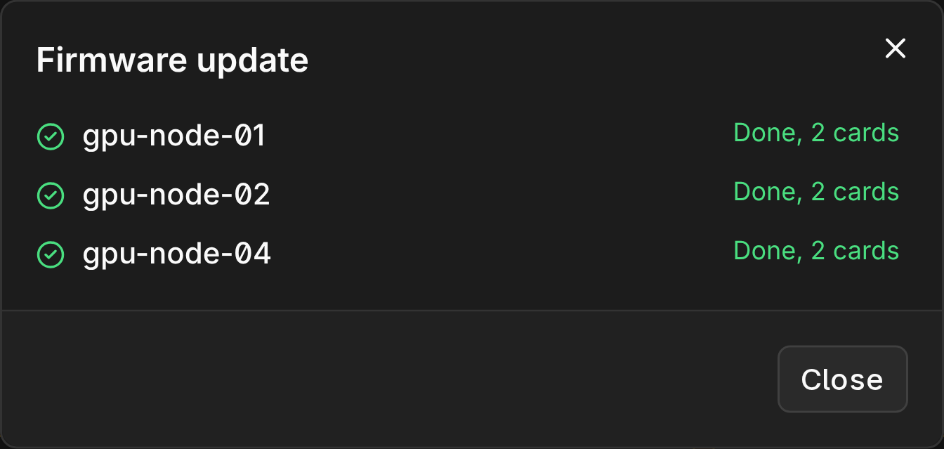 Finished multi-node firmware update