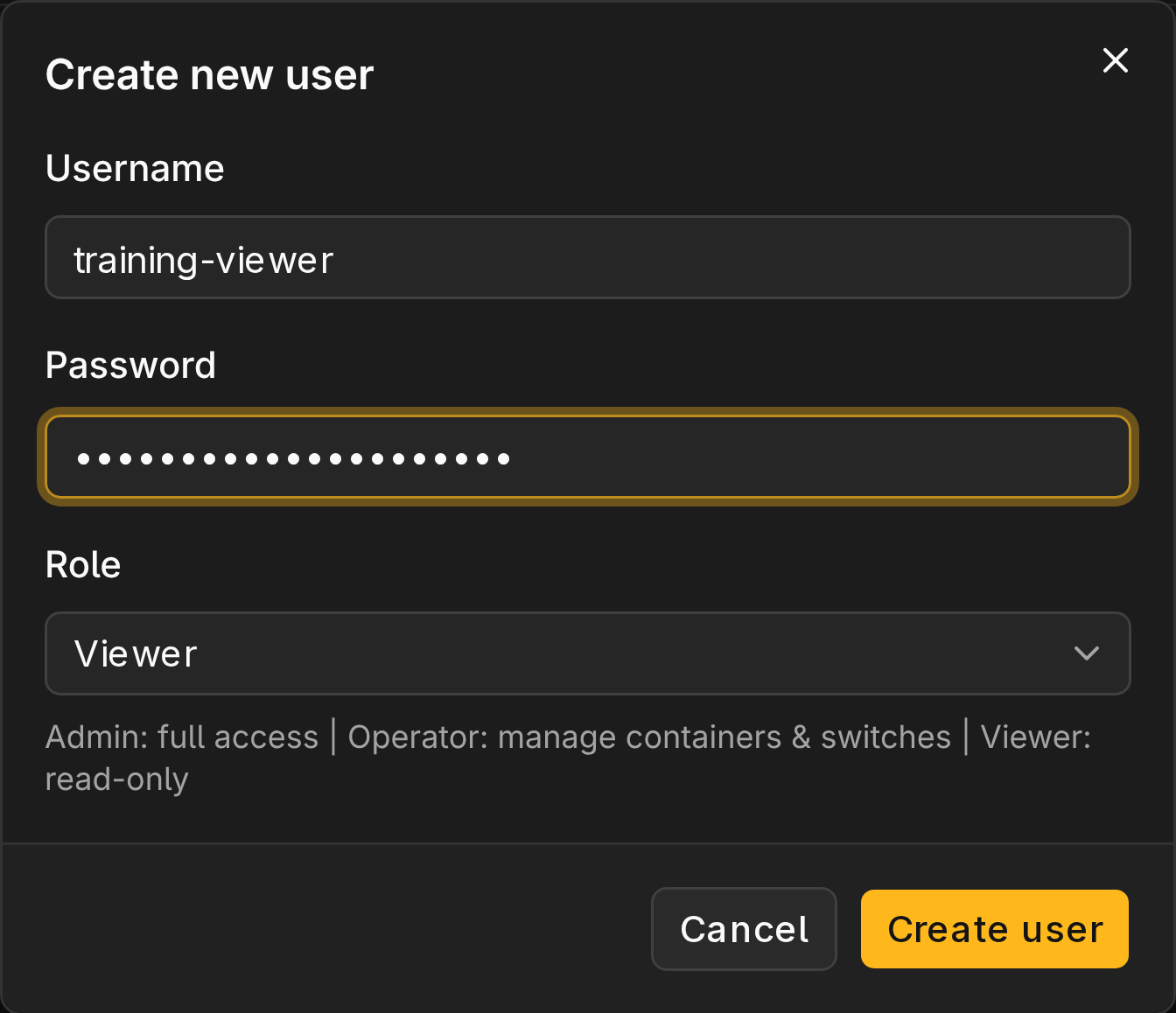 user create