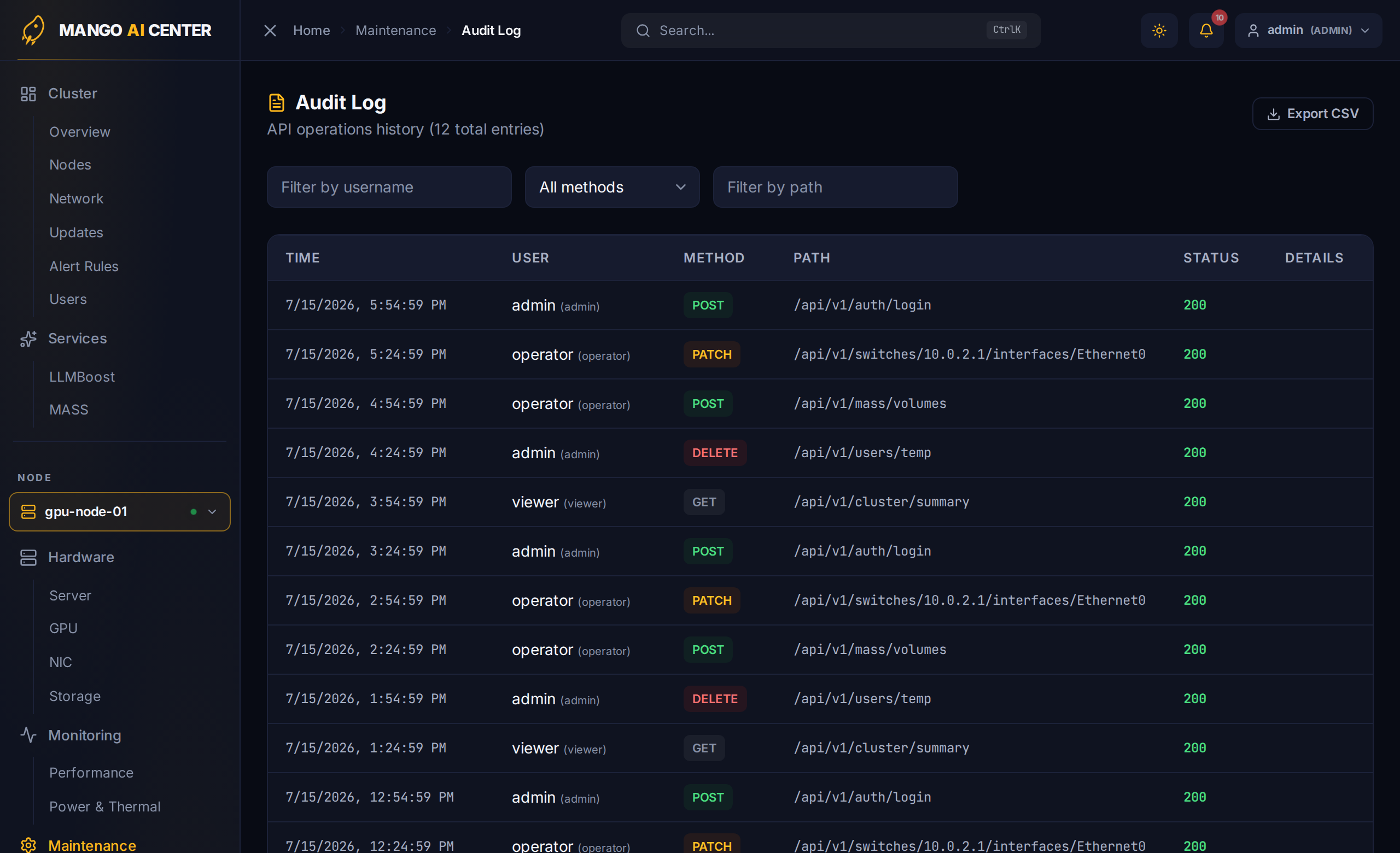 Audit Log